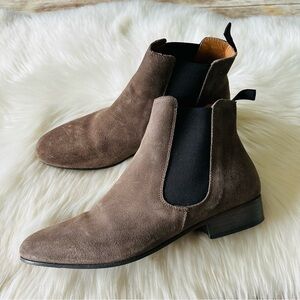 Boemos Italian Suede Grey Ankle Chelsea Boots Sz 8